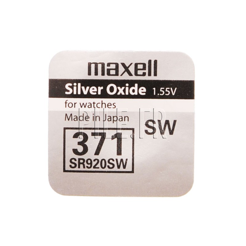 Pile oxyde d'argent 371 SR920SW 1,55v pour montre de Maxell